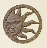 Cast Iron Sun Face Wall D&eacute;cor
