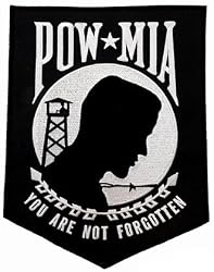 Large POW MIA Embroidered Patch Iron-On Vietnam War Prisoner of War Military Emblem