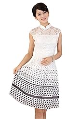  Womens Cheongsam Style Onepiece Lady Sundress Chinese Dress Wedding-dress ,BUST ELASTICITY ---WAIST -LENGTH BUST ELASTICITY --WAIST --LENGTH BUST ELASTICITY ---WAIST --LENGTH BUST ELASTICITY --WAIST 