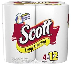 Scott Paper Towels, Long Lasting Rolls 4-Pack (Pack of 4)