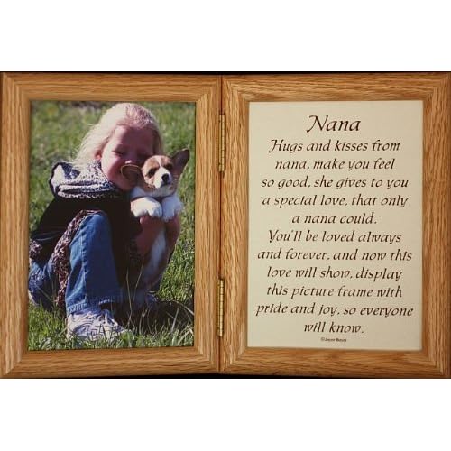 5x7 Hinged NANA Poem Oak Picture Photo Frame Gift for