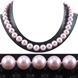 Single Strand 18 Inch 10MM Pink Shell Pearl Necklace