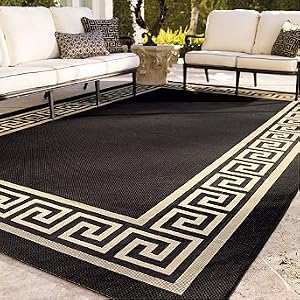 Greek Key Outdoor Rug - Ivory/Terra Cotta, 5'3" x 7'6" - Frontgate