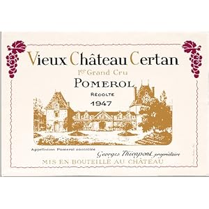 Vieux Chateau Certan 1er Grand Cru Pomerol Label Kitchen Towel, French oversize wine steward towel