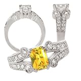 18k Chatham 7x5mm emerald cut yellow sapphire color #3 engagement ring with split shank 18k Chatham 7x5mm emerald cut yellow sapphire color #3 engagement ring with split shank