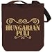 Canvas Tote Bag Brown " Hungarian Puli - ORNAMENTS / URBAN STYLE " Dogs
