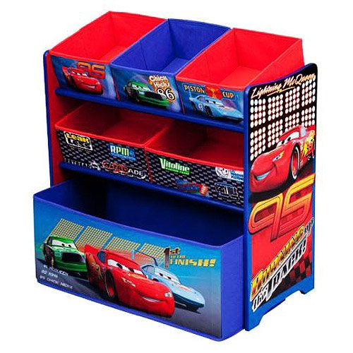 Disney Pixar Cars Multi Bin Toy Box Organizer Storage Racks & Chests