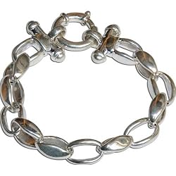 Tennis Bracelet Sterling Silver Jewelry Indian Gifts 8.5 inches (brclt223b)