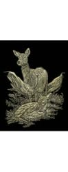 Gold Foil Engraving Art Deer