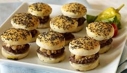 The Perfect Bite Co  Savory Miniatures- Caramelized Onion And Gorgonzola Miniburgers, 12 Count, 12-Ounce Box (Pack of 4)
