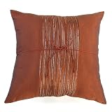 Stunning Handmade Cushion Cover / Pillow Sham With Silky Rust Brown-Black Fusion Filigree Detail