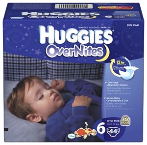 Huggies OverNites Diapers, Size 6, Big Pack, 44 Count