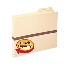 Smead Pocket, Letter, 2/5 Cut Tab, 1-Inch Expansion, Manila, 50 per Box (75487)