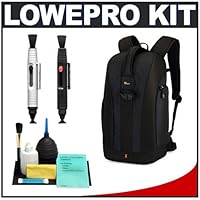 Lowepro Flipside 300 Backpack Digital SLR Camera Case (Black) + Accessory Kit for Canon Rebel T3, T3i, T1i, T2i, EOS 60D, 50D, 5D, 7D, Nikon D3000, D3100, D5000, D7000, D300s, Olympus Evolt E-5, E-30, E-620 and Sony Alpha A560, A580, A33, A55