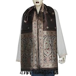 Long Silk Scarf Indian Brocade Accessories 22 x 72 inches (ssb060)