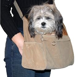 Suede Sling Bag Pet Carrier Purse