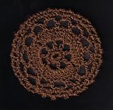 Cinnamon Brown Cartwheel Crocheted Hair Bun Cover- MEDIUM