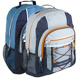 16 inch Urban Sport Bicolored Zippered Outdoor Bungee Daypack Backpack Organzier School Book Bag