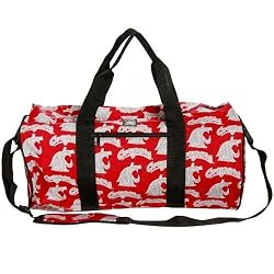 Washington State Cougars Crimson All-Over Logo Duffel Bag