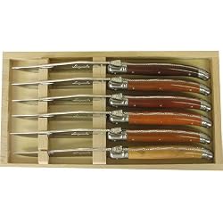 Laguiole Verdier 6 Knives in Box, mixed colors