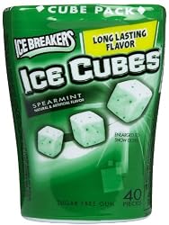 Ice Breakers Ice Cubes Spearmint Gum Bottle Pack- 4 ct