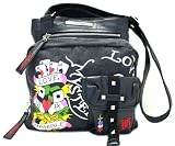 Ed Hardy Canvas & Leather Tess Cross Body Messenger Bag - Black