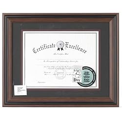 DAX Desk/Wall 11" x 14" Photo Frame, Rosewood/Black (N15786ST)