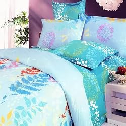 Blancho Bedding - [Turquoise Spring] Luxury Comforter Set Combo 300GSM