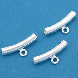 3 St. Silver Bail For Pendants Curved Tube With Ring