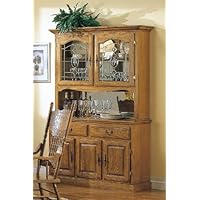 Country Style Solid Oak Wood Dining Room Buffet with Hutch