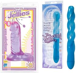 Doc Johnson Classic 6 Inch Crystal Jellies Purple Ballsy Dildo Dong Adult Sex Toy Kit