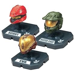 McFarlane Toys Action Figures - Halo 3 Helmet 3-Pack Wave 2 - SCOUT (Red), MASTER CHIEF (Olive), EVA