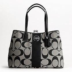 Women's Signature Black White/Black Jacquard Satchel: Black White/Black Satchel