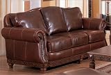 Butler Leather Sofa By Coaster Furniture With Silver Shipping