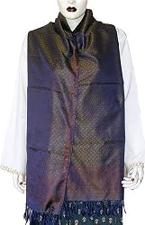 Indian Silk Scarves Exclusive Workmanship 22 x 72 inches (srfp282)