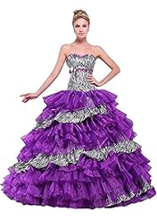  Lace Zebra Print Sweetheart Prom Dress/Quinceanera Dress  With Ruffles