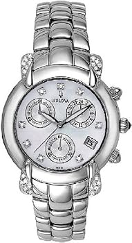 Bulova #96R59 Women's Diamond Accented MOP Dial Chronograph Watch