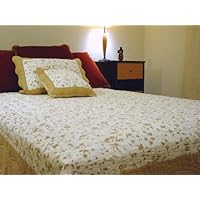 Burlywood Floral Handmade Quilt Set