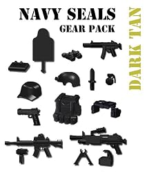 Navy Seals Gear Pack in Dark Tan (12 Pieces) - LEGO Compatible Minifigure Pieces