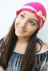 Handmade Crocheted Hat for Teens - Caribbean Hot Pink (Women Small Size)