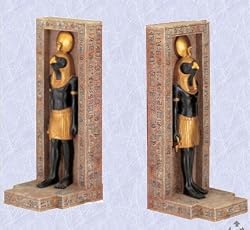 Horus egyptian falcon god statue bookend sculpture book ends