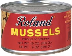 Roland Mussels In Water, Salt Added, 15-Ounce Can (Pack of 3)