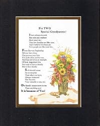 Touching and Heartfelt Poem for GrandParents - For Two Special Grandparents Poem on 11 x 14 inches Double Beveled Matting