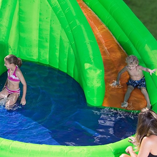 Blast Zone Crocodile Isle Inflatable water Park with Dual Slides by