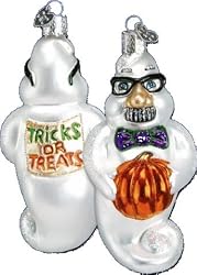 Grouchy Ghost Old World Halloween Ornament