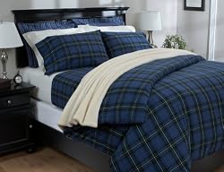 Pinzon 160-Gram Yarn-Dyed Flannel Twin Duvet Cover, Blackwatch Plaid
