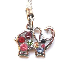 Cell Phone Mobile Camera Charm Strap Colorful Elephant Design