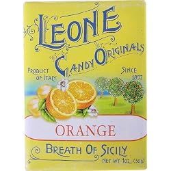Orange, Breath of Sicily Leone Mints Digestive retro package Italian vintage mints, One