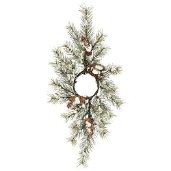 28" Tannenbaum Pine with Snow Artificial Christmas Candle Ring