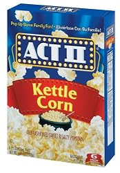 ACT II Popcorn, Kettle Corn, Old Fashioned Sweet and Salty, 6-Count, 2.75-Ounce Bags,  (Pack of 6)